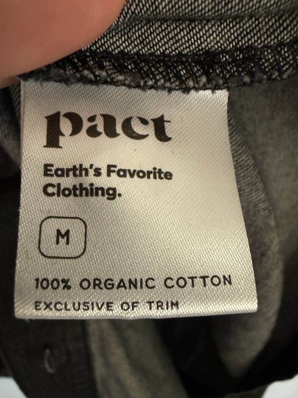 Pact Chambray Denim Shirt Dress Organic Cotton GOTS Certified - Picture 5 of 6